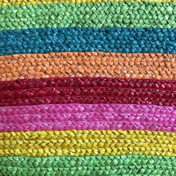 Vintage Rainbow Straw Tote - Picture 4 of 12